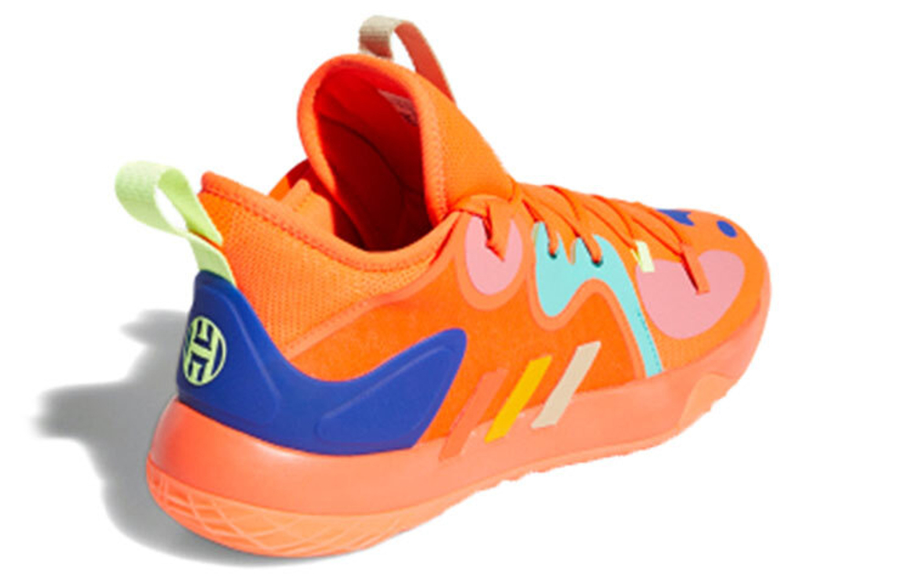 Adidas Harden Stepback 2 round head fabric TPU shock absorption support rebound low-top basketball shoes men's orange blue