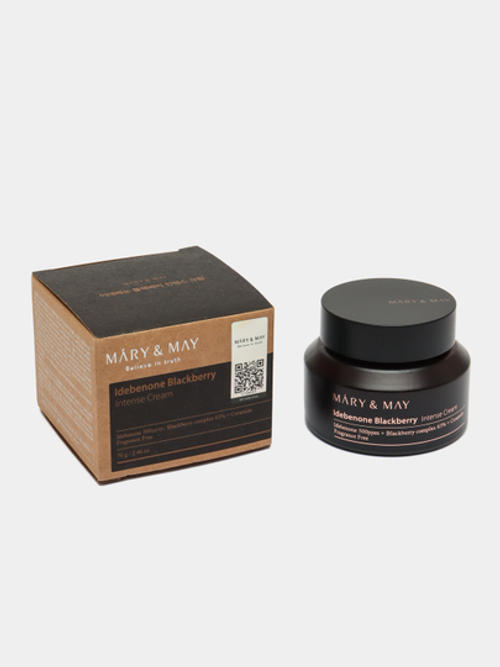 [Mary&May] Idebenone Blackberry Intense Cream - Крем для лица с идебеноном и ежевичным комплексом, 70 гр