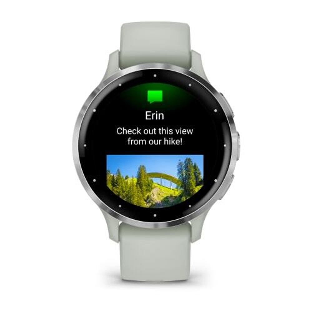 Часы Garmin Venu 3s серо-зеленый с серебристым безелем, 010-02785-01