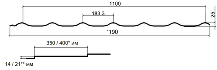 Металлочерепица Ламонтерра-Х NormanMP 0.5мм 9003-Белый