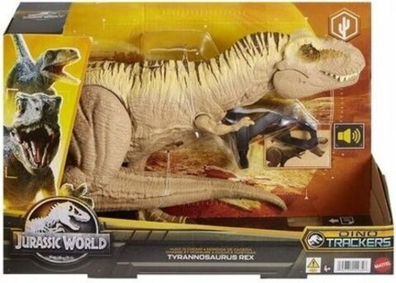 Фигурка Динозавра Mattel Jurassic World - Игрушечный динозавр Ти-Рекс - охота и нападение - Мир Юрского периода HNT62