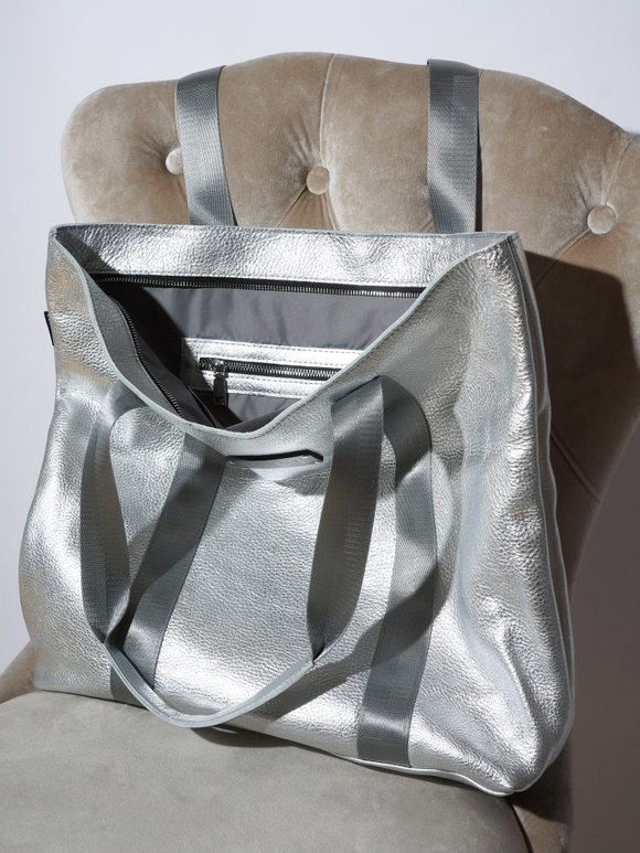 Кожаная сумка шоппер