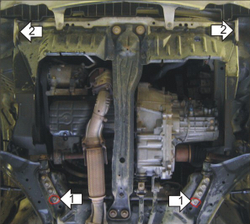 Защита стальная 2 мм Д, КПП Nissan Almera Tino MOTODOR.01414