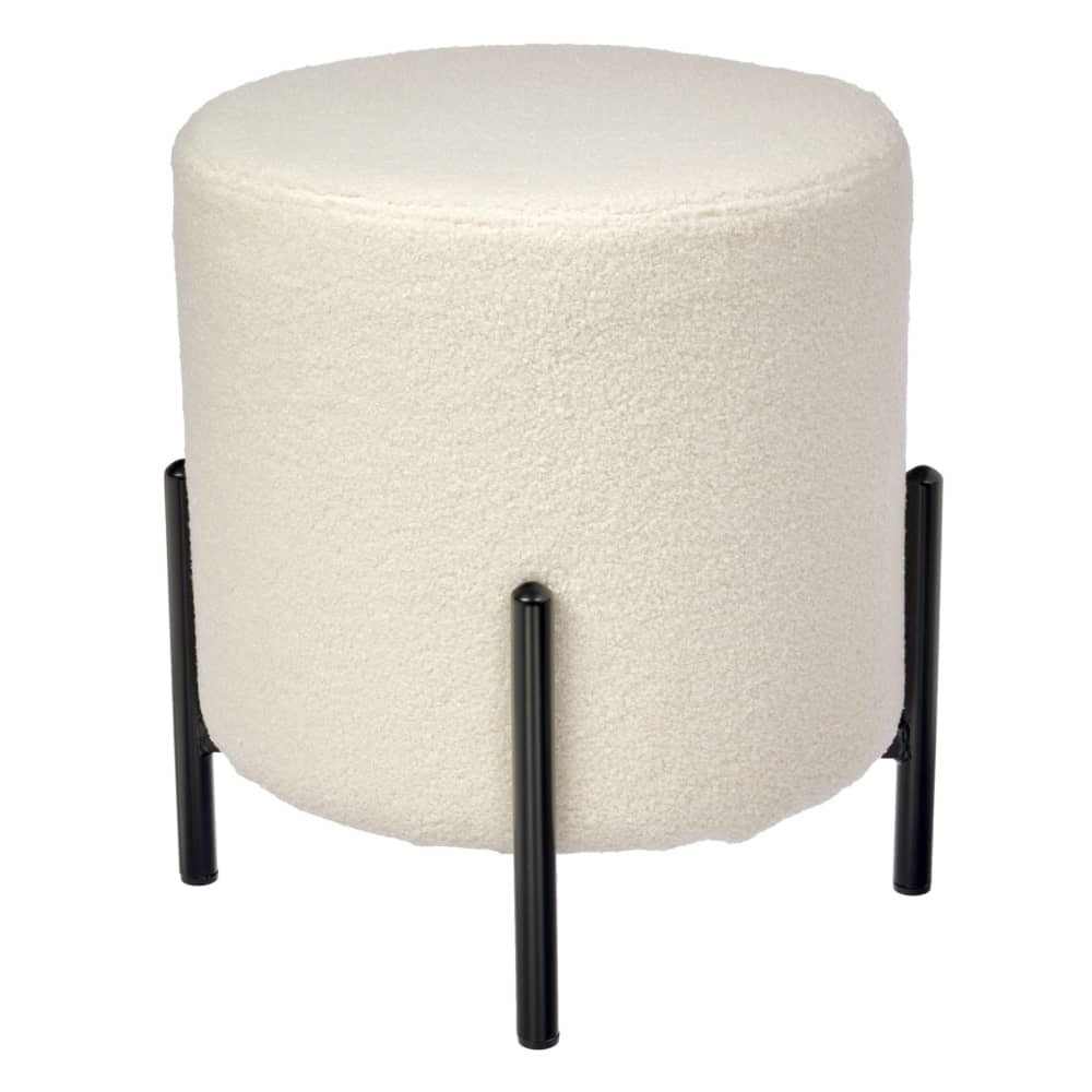 Стул-пуф Otis белый, искусственный мех