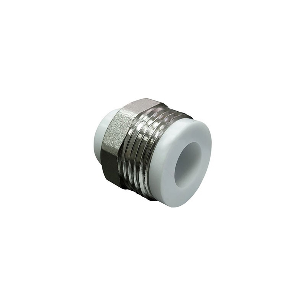 Штуцер Valfex ''ВАЛФ-РУС'', DN 20, PN 25, G-3/4'', НР, белый