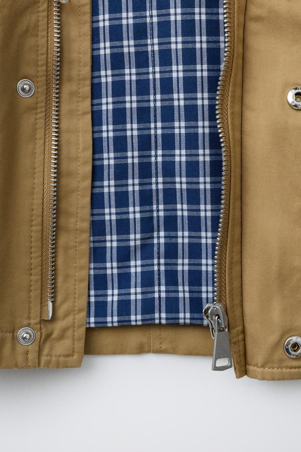 ZARA КУРТКА С КОНТРАСТНЫМ ВОРОТНИКОМ, РЫЖЕВАТО-КОРИЧНЕВЫЙ