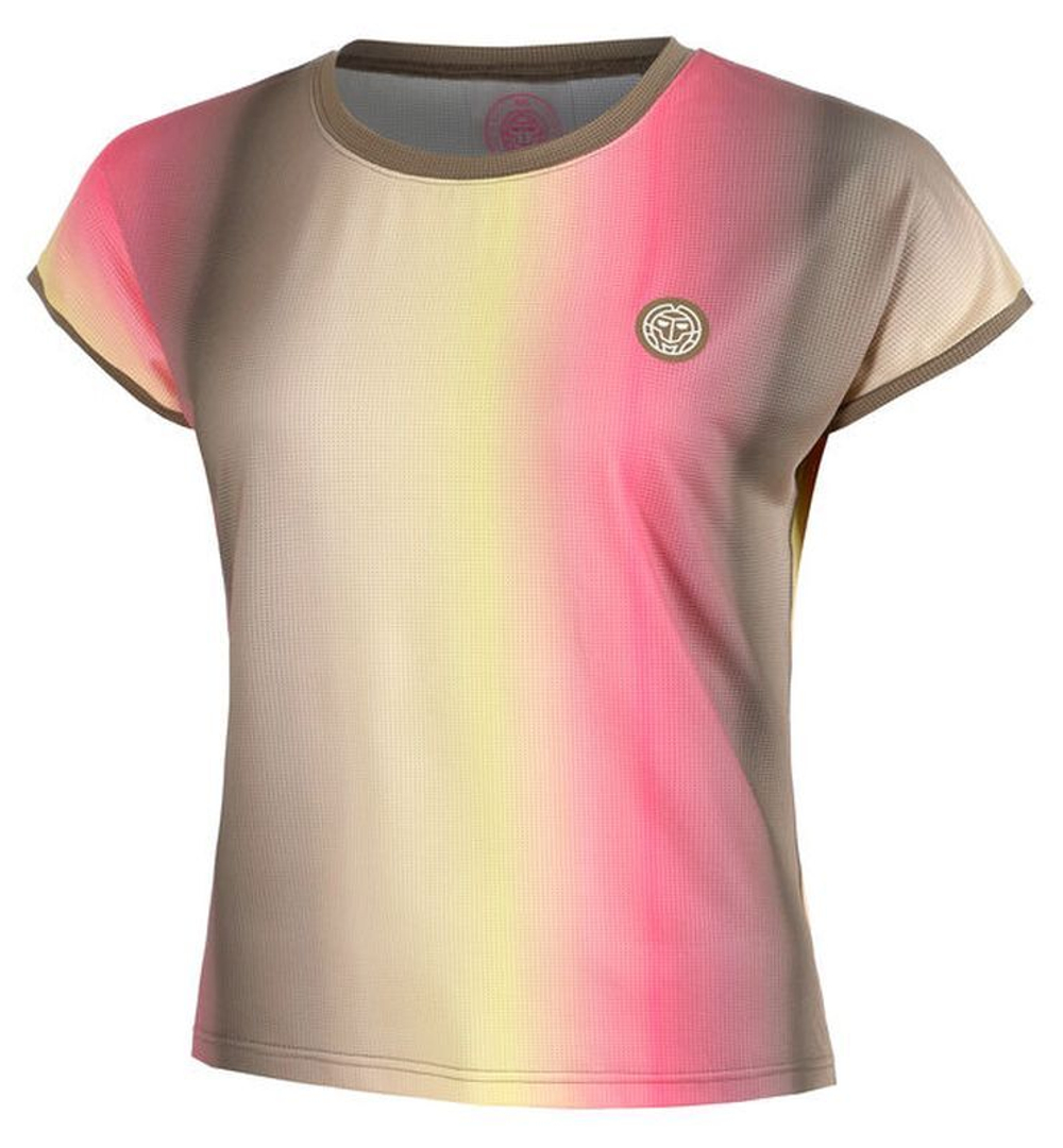 Женская теннисная футболка Bidi Badu Spectrum Capsleeve - разноцветный