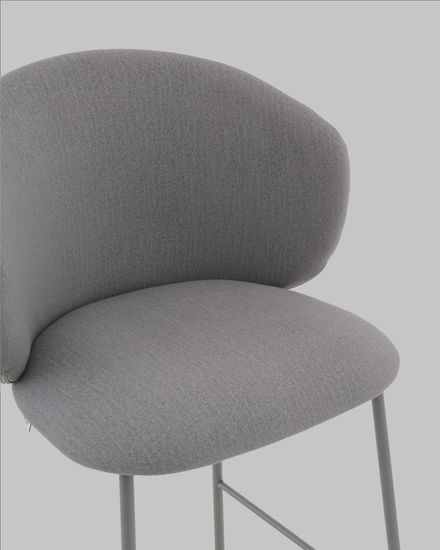 Стул полубарный Блейз велюр серый, каркас серый