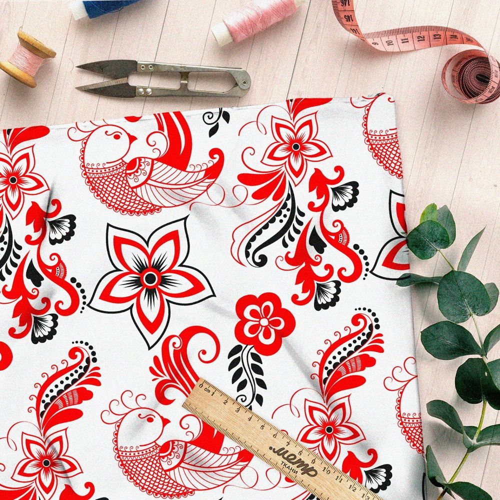 Ткань штапель жар-птицы