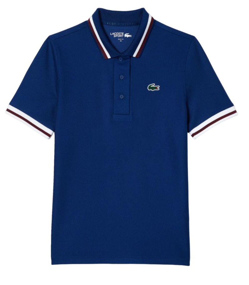 Женское поло Lacoste Pique Contrast Striped Collar