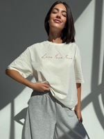 Футболка оверсайз с принтом длинная love