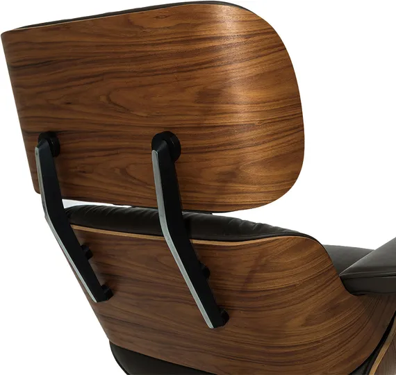 Кресло с оттоманкой Eames Lounge Premium, коричневая кожа