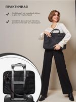 Сумка для ноутбука 15,6" и 17" с ремнем на плечо c функциональным дополнительным отделением (Черный)