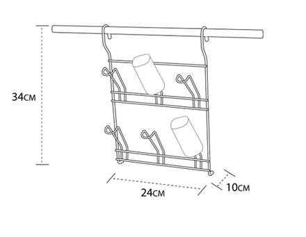 Полка для 6-ти бокалов Delinia 24x10x34см сталь цвет хром