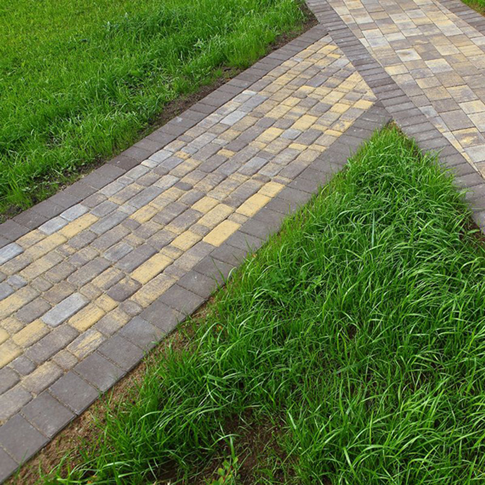 Тротуарная плитка КЛАССИКО - Листопад гладкий Янтарь, комплект из 3 видов плит