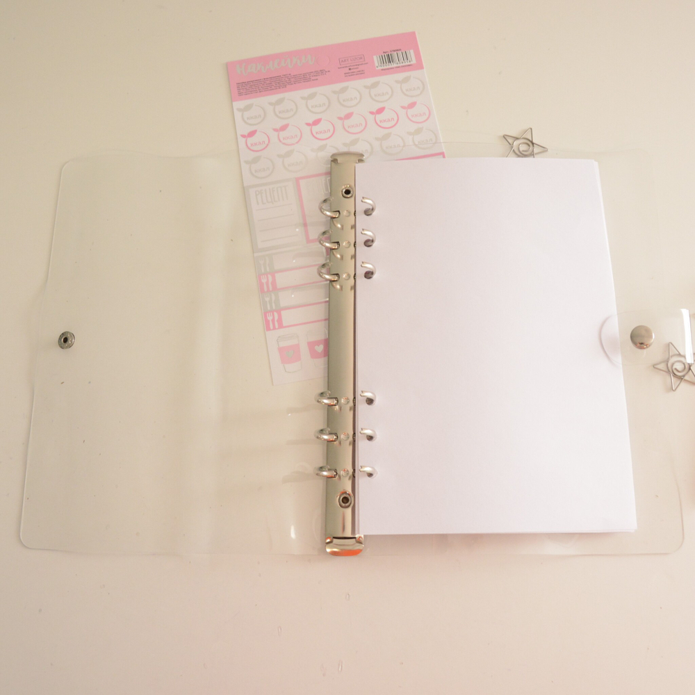 Обложка силиконовая (ПВХ) прозрачная с кольцевым механизмом, формат А5