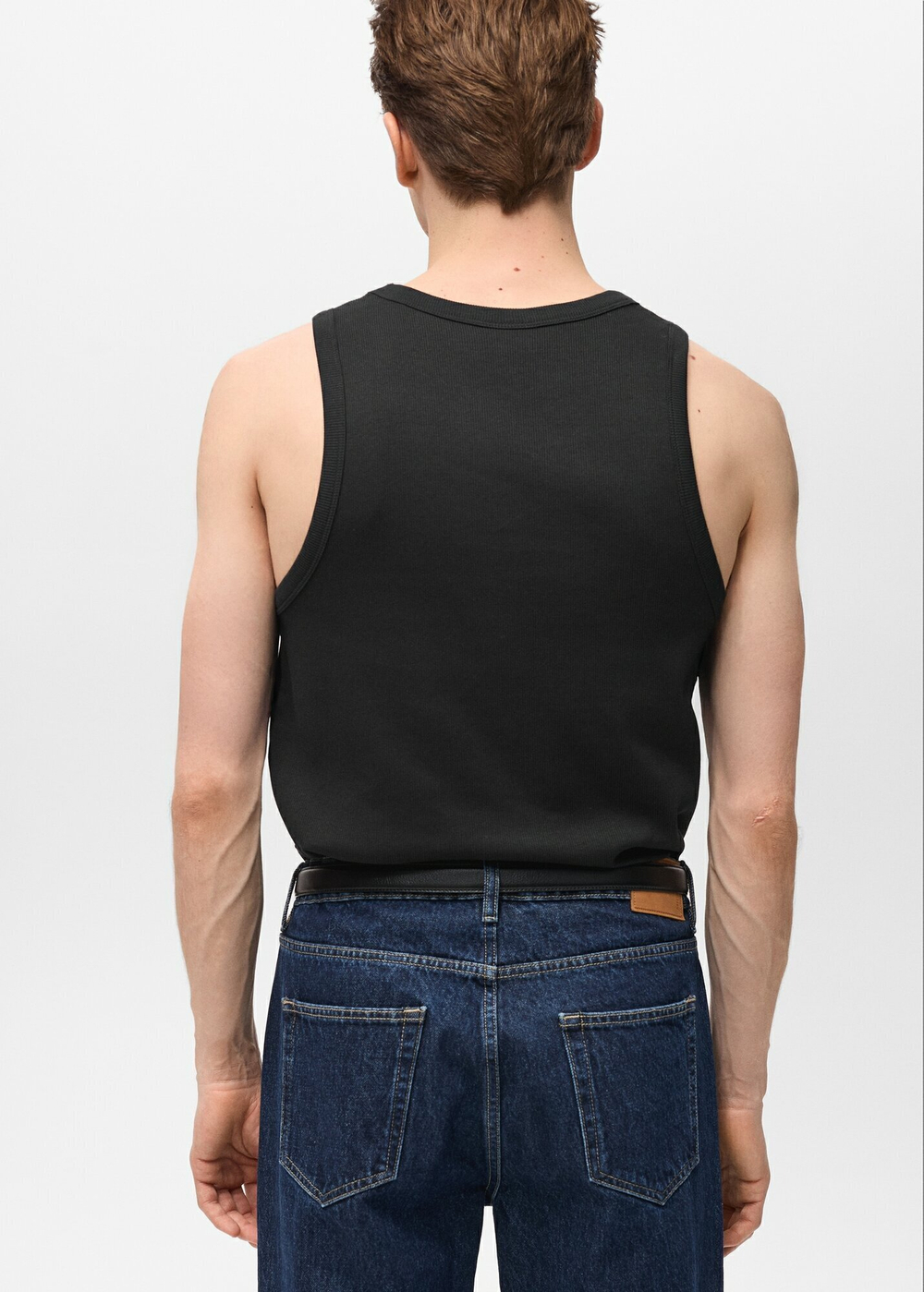Майка в рубчик slim fit