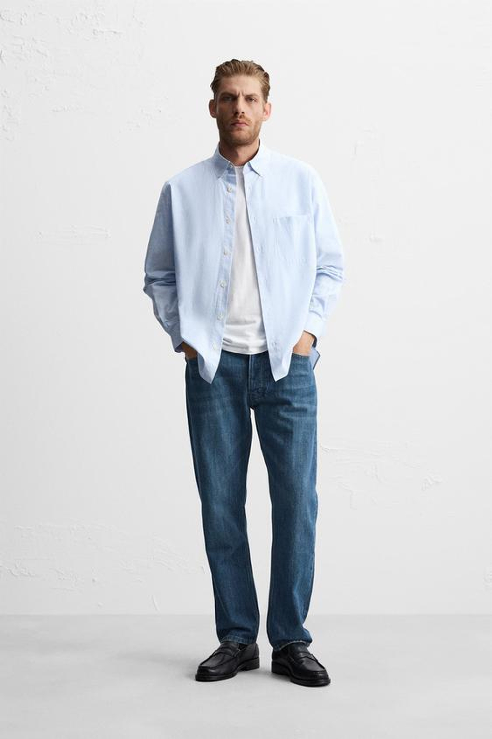 ZARA ДЖИНСЫ REGULAR FIT, СИНИЙ