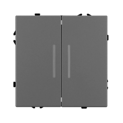 Механизм выключателя двухклавишный проходной LED SWT-NOBE-MKP2-SFPL-L-GR (230V, 10A) (Arlight, -) 054269