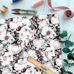 Ткань премиум атлас призрачные цветочные орнаменты