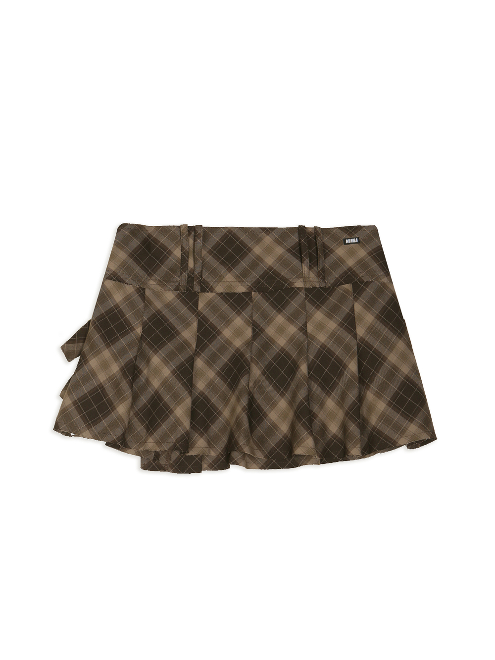 Юбка Brown Plaid Pleated Mini Skirt