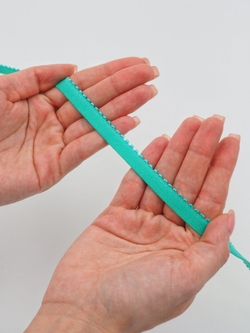 Резинка отделочная ментоловая ажурная ширина 10 мм с учетом фестона