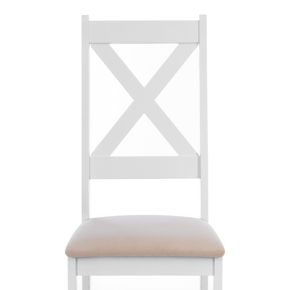 Стул CROSSMAN NEW, Многослойный березовый шпон, 41х40х100 см, white/велюр бежевый