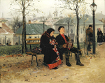 "На бульваре", Маковский В. Е., картина для интерьера (репродукция)