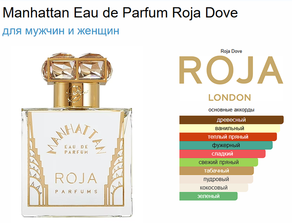 Roja Dove Manhattan Eau De Parfum 100 ml (duty free парфюмерия)