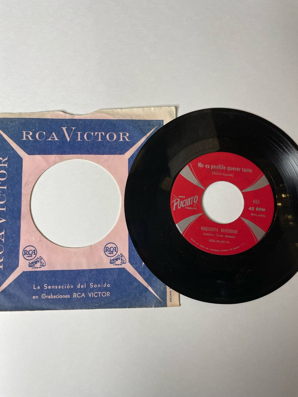 Винтажная виниловая пластинка LP Orquesta Riverside No Es Posible Querer Tanto / Otra Descarga (Cuba 1970) 7 дюймов