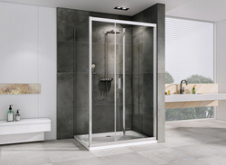 Душевой уголок Abber Sonnenstrand 100x80 AG07100-S80 профиль Хром стекло прозрачное