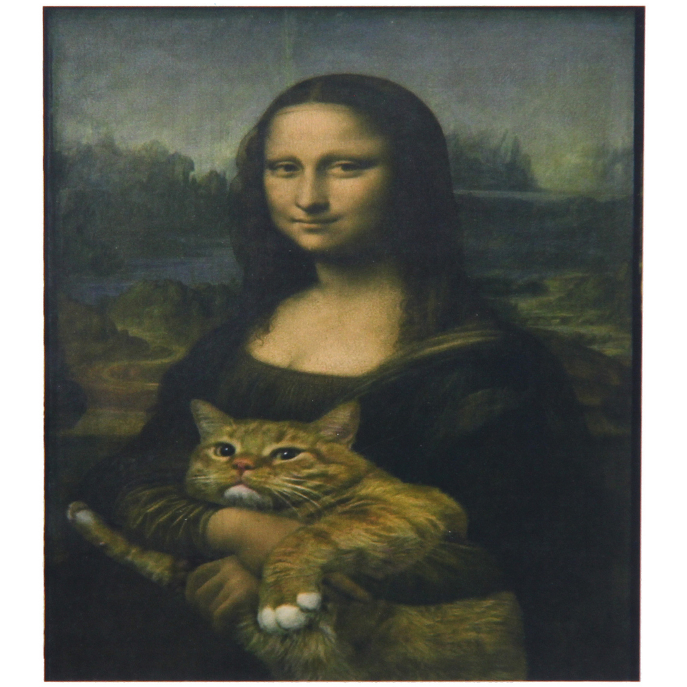 Алмазная мозаика на подрамнике с полным заполнением «МИР ЯРКИХ КРАСОК», репродукция с котиком, 30*40см