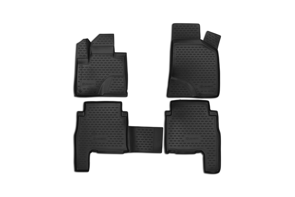 Коврики Standard, 3D в салон HYUNDAI Santa Fe 05/2010-2012, 4 шт. (полиуретан, чёрные) Element.NLC.3D.20.37.210