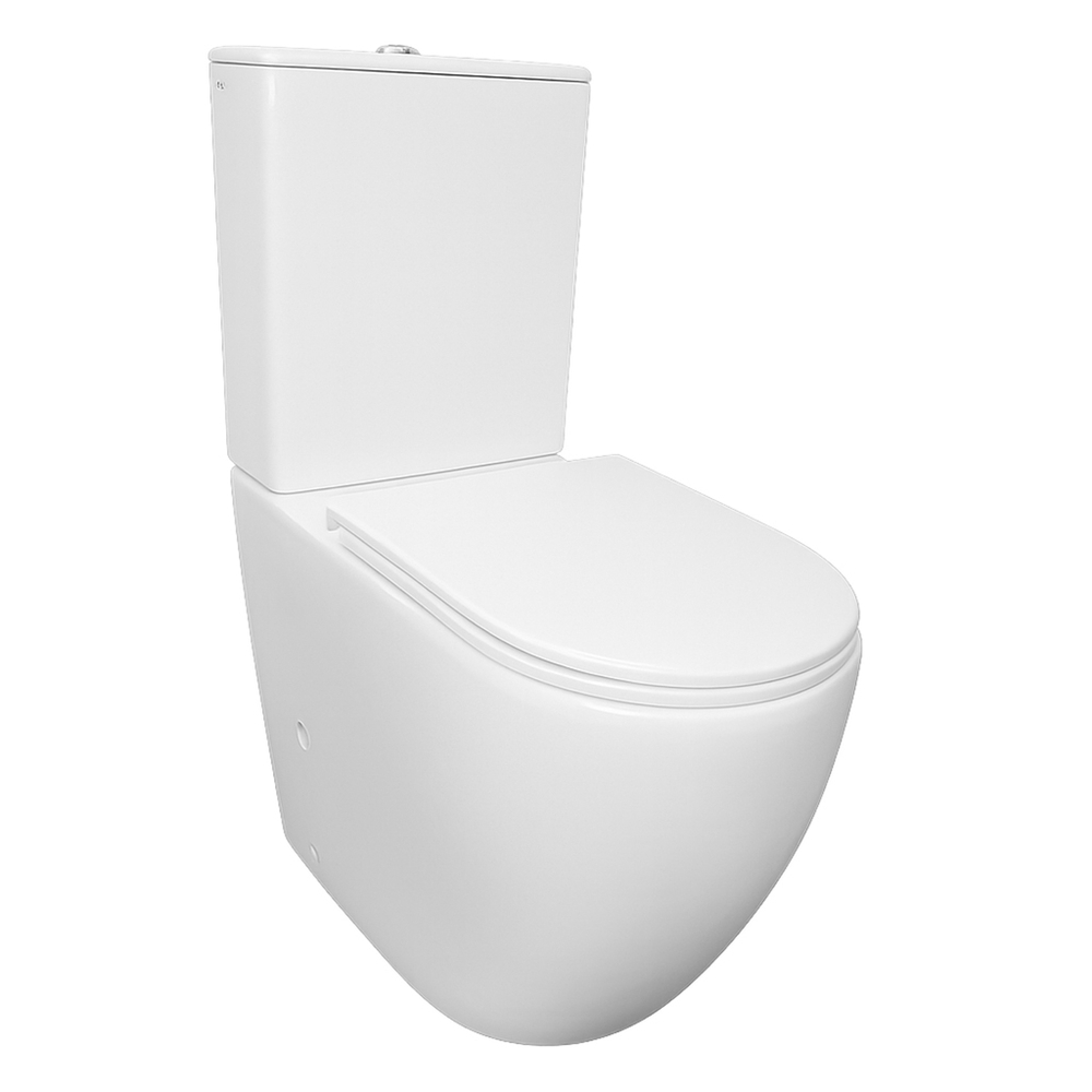 Унитаз-компакт безободковый WAVE PERSONA, гор,ниж,2-кн.арм,дюро,м/л,быстр,БЕЛЫЙ глянец