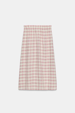 ZARA ЮБКА МИДИ В КЛЕТКУ — ZW COLLECTION, РАЗНОЦВЕТНЫЙ