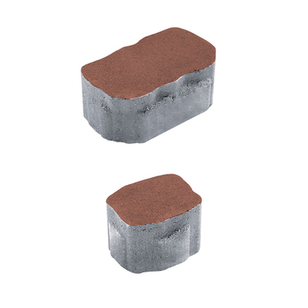 Тротуарная плитка Арена - Стандарт Красный, комплект из 2 видов плит