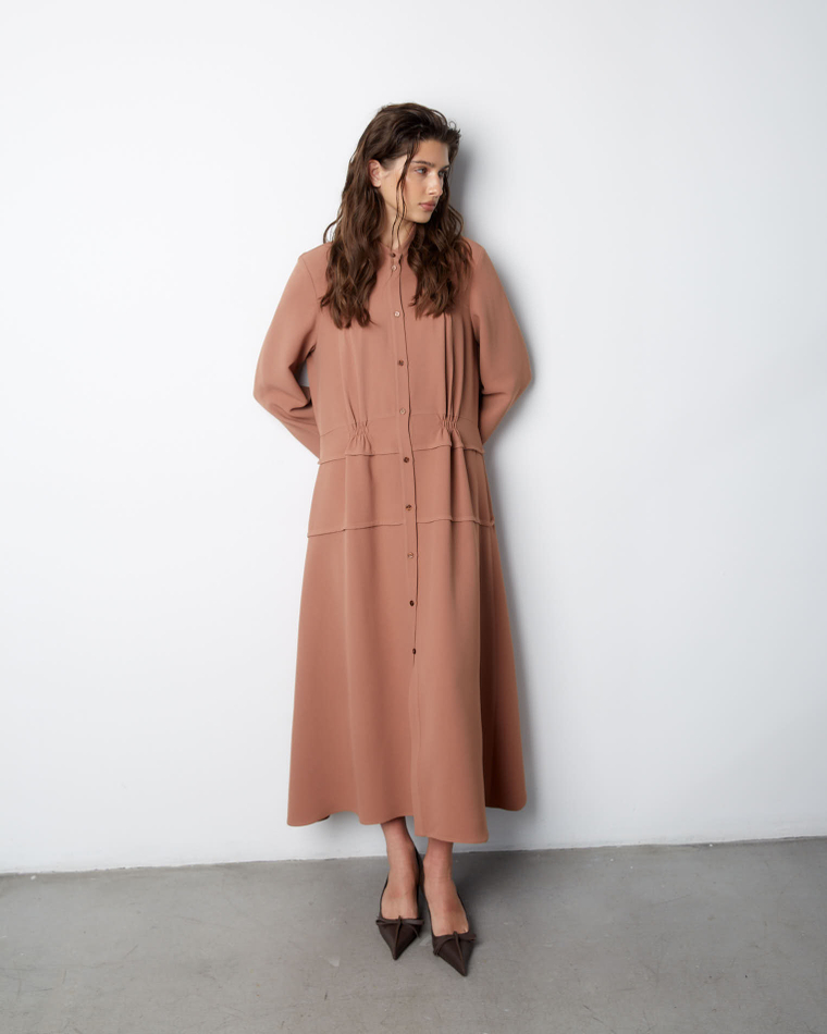 Платье из вискозы Стелла Маккартни карамель