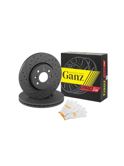 Диск тормозной передний перфорированный PRO-LINE с покрытием комплект RENAULT MEGANE II/SCENIC II /VENT.D=280MM GANZ GIJ06115S