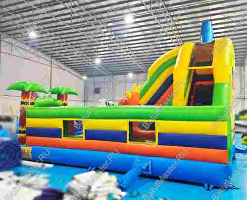 Надувной водный батут с бассейном «Туземец» размер 6,5*6*5 м