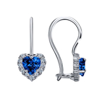 Серьги из серебра "Сердце" син