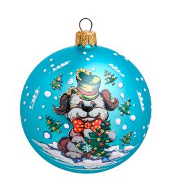 Элита НФШ-1222/3 Ел.украшение Шар «Собачка с ёлкой» 85 мм