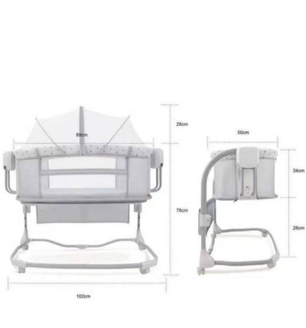 Електрическая приставная кроватка с маятником