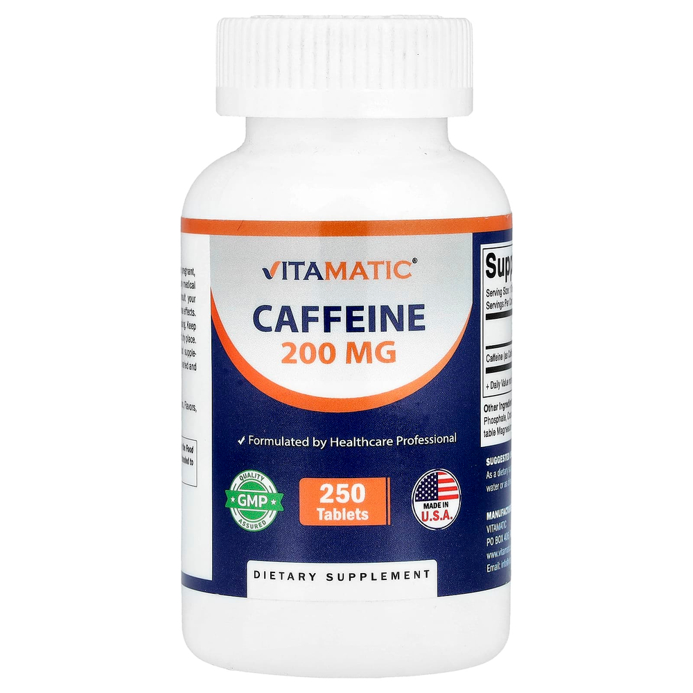 Vitamatic, Кофеин, 200 мг, 250 таблеток