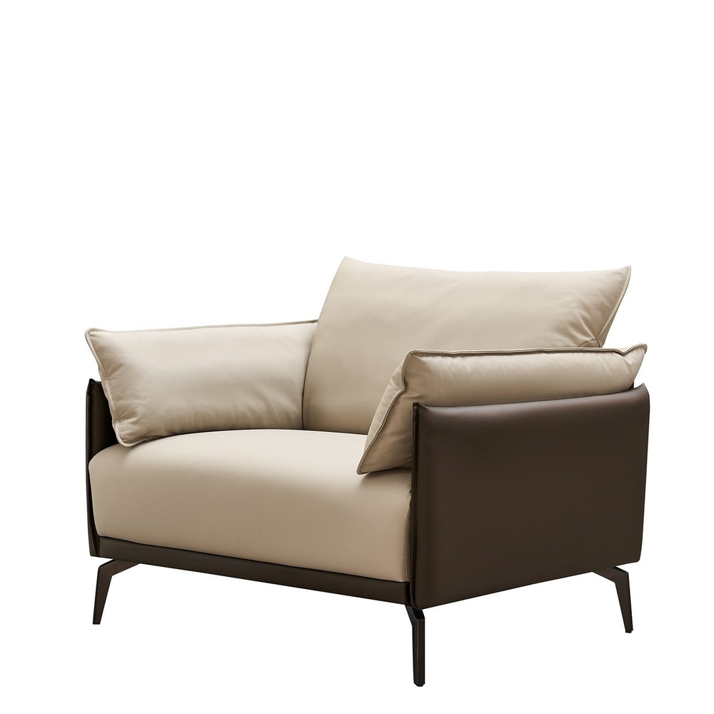 Кресло ELEGANTE NAPPA SF015 бежевый/коричневый #6615