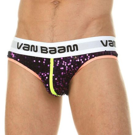 Трусы мужские слипы с фиолетовыми пайетками Van Baam VB39793