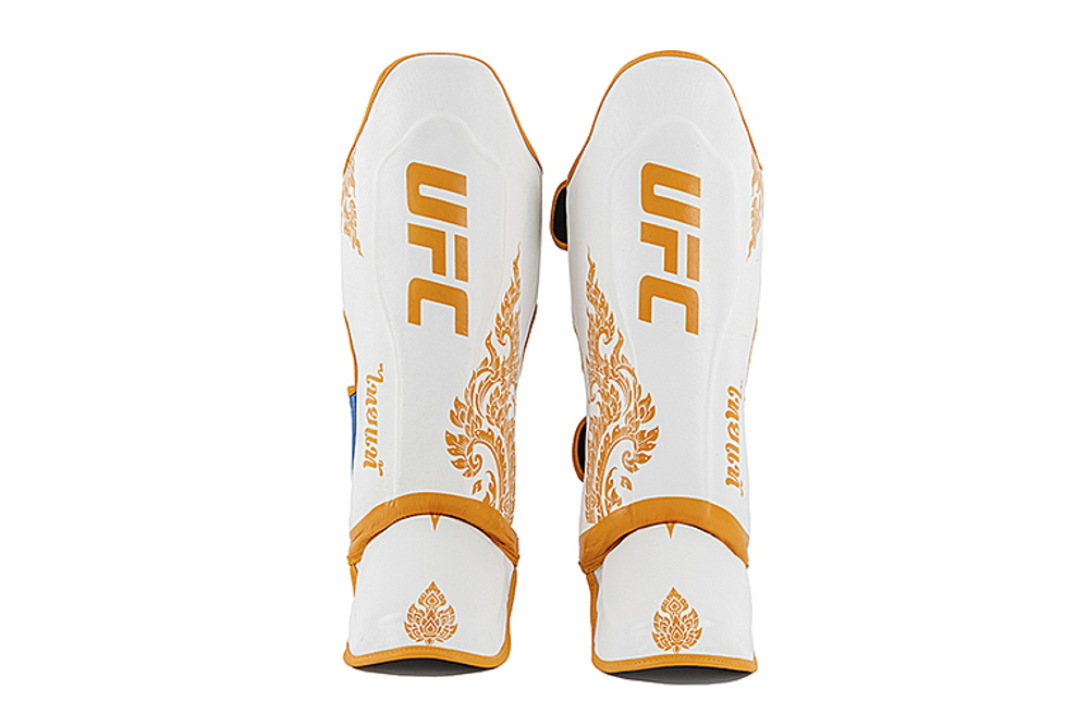 UFC Premium True Thai Защита голени, цвет синий/белый, размер S