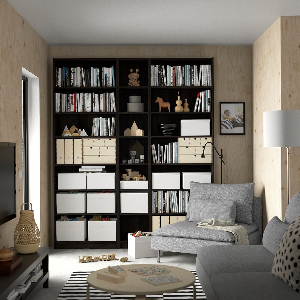 IKEA BILLY  (ИКЕА БИЛЛЙ)  -  Расширение, темно-коричневый имитация дуба, 80x28x35 см дуб, 80x28x35 см