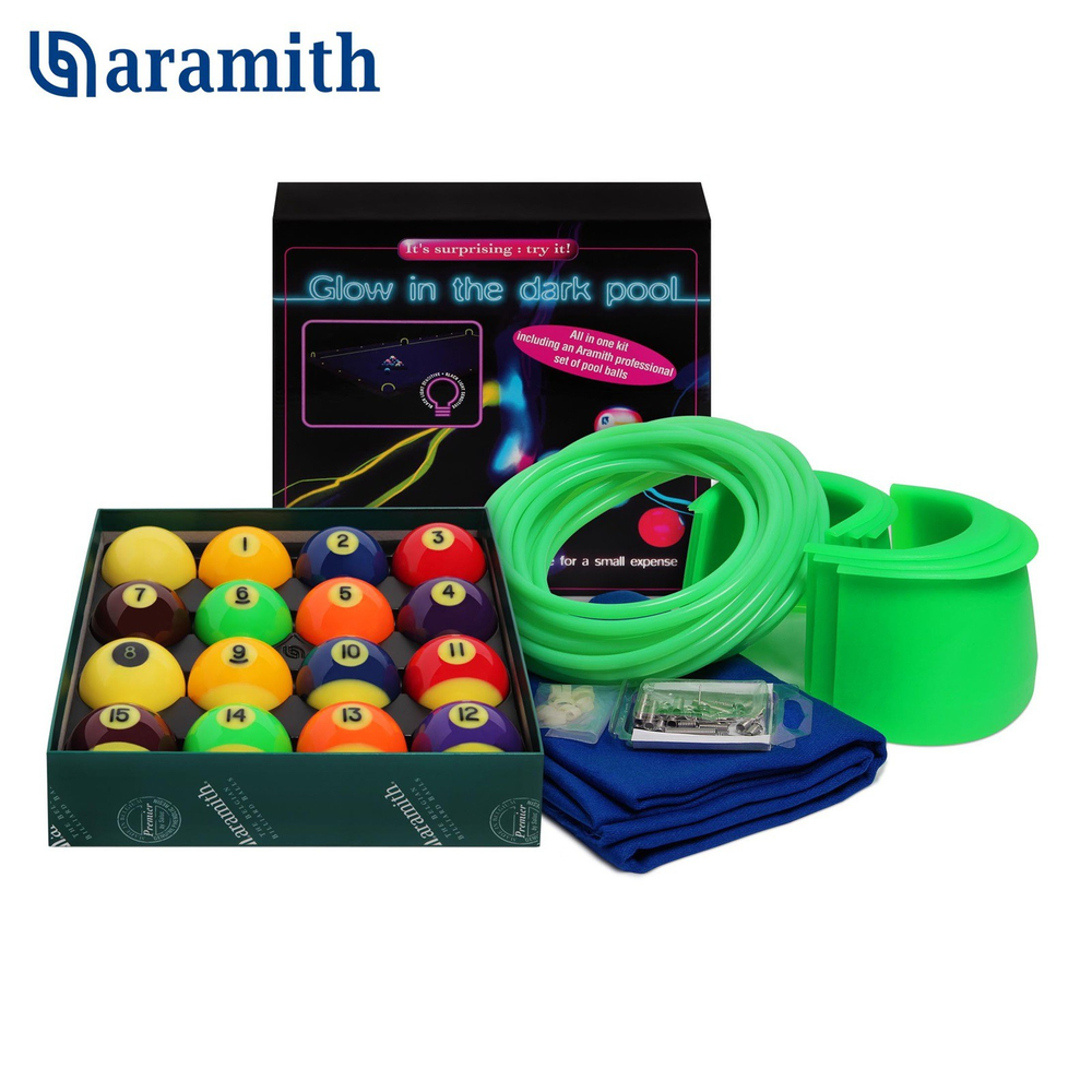 Шары для американского пула 57,2 мм "Aramith Glow in the Dark Kit Pro Pool"