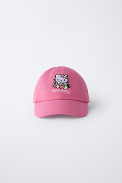 ZARA КЕПКА С ВЫШИВКОЙ HELLO KITTY ©, ЦВЕТ ФУКСИИ