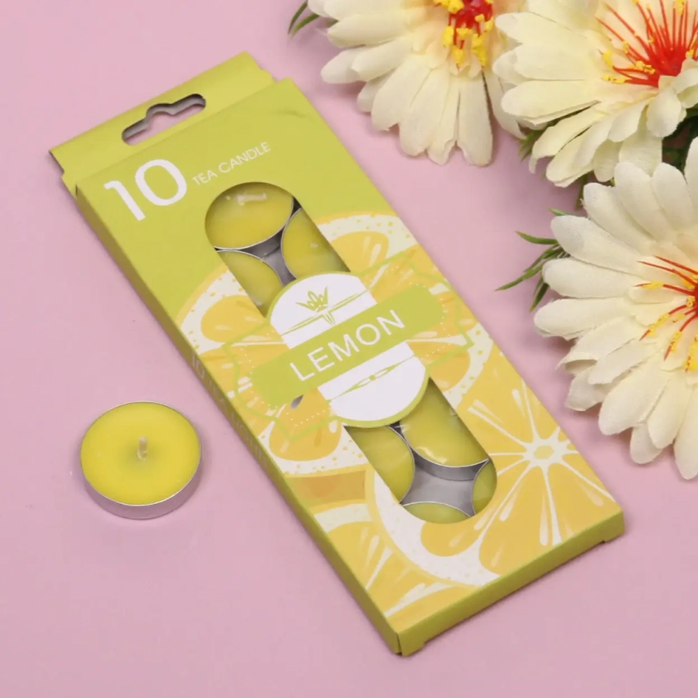 Свечи чайные в наборе 10шт «Лимонный щербет»